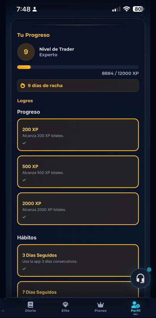 Perfil - Progreso y logros